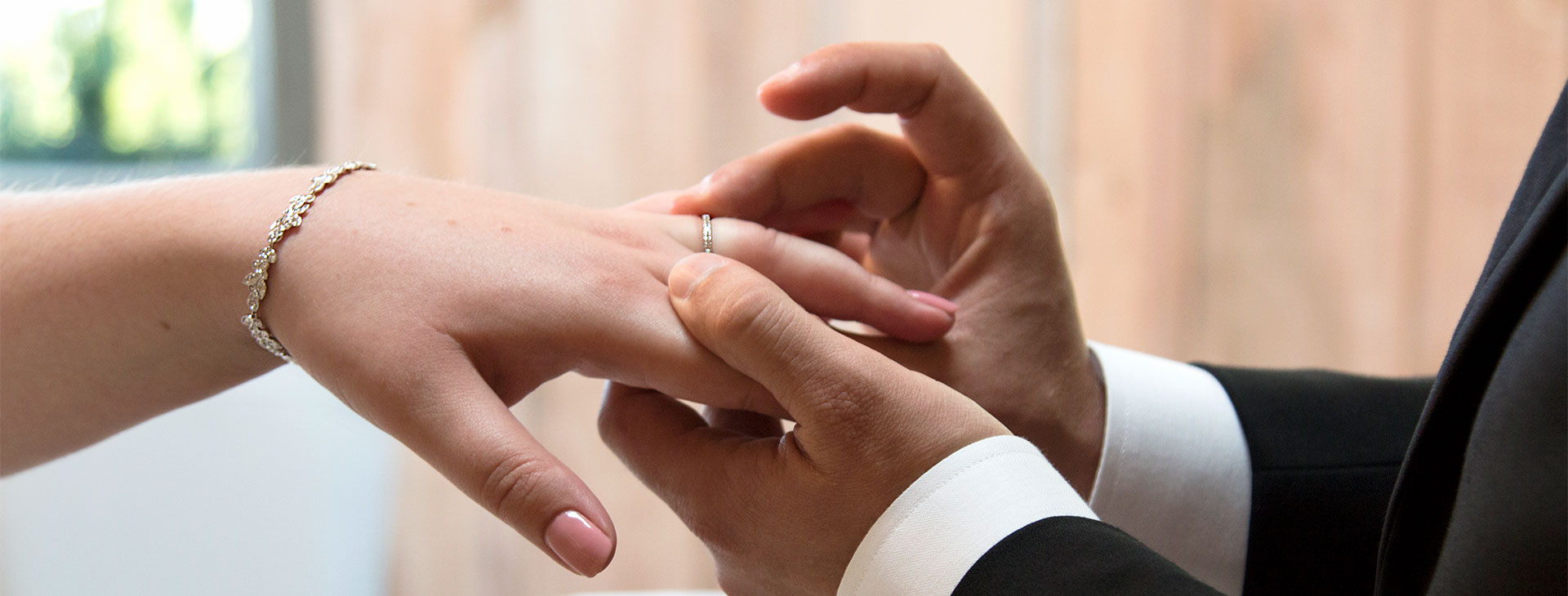 Wedding Ceremony Ring Hands